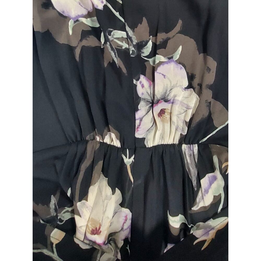 WHBM SZ 2 Belted Jumpsuit Floral Keyhole V-Neck Palazzo Wide Leg Sleeveless - Picture 15 of 15